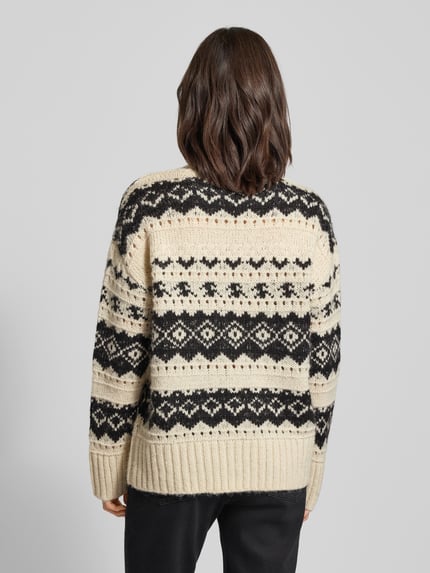 VERO MODA Regular Fit Strickpullover mit Mock Neck Modell 'AMPLE' Offwhite 5
