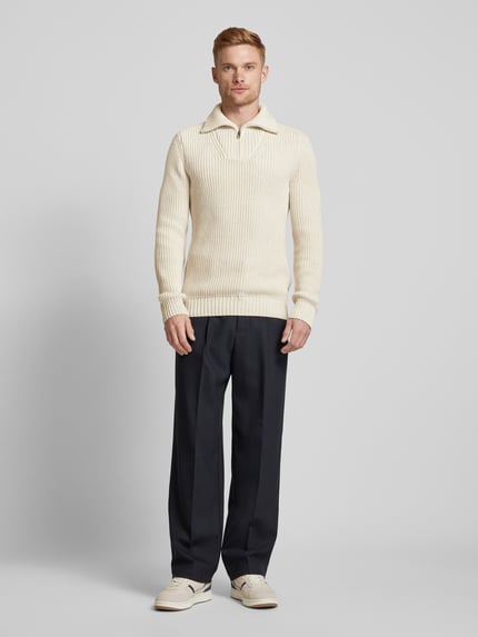 RAGMAN Regular fit schipperstrui met ribboorden Offwhite - 1