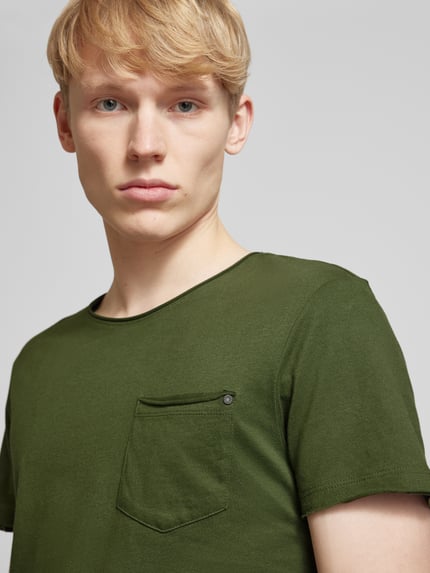 Blend T-shirt met ronde hals, model 'NOEL' Donkergroen - 3