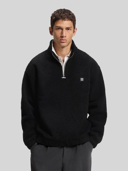 HUGO Sweatshirt mit Logo-Detail Modell 'Derylong' Black 4