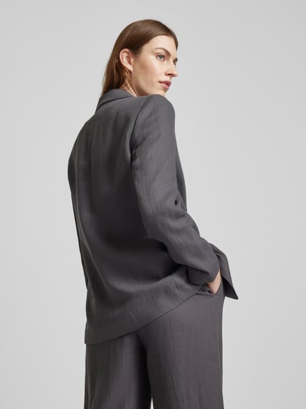 Jake*s Collection Regular Fit Blazer aus Leinen-Mix Stein 5