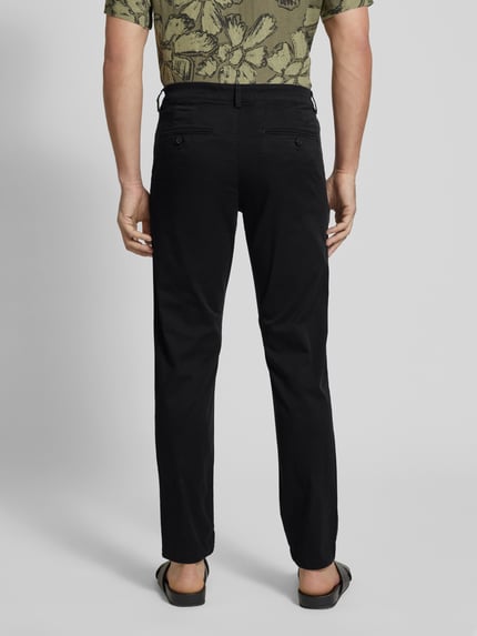 Selected Chinosy o kroju slim fit z mieszanki bawełny model 'MILES' Czarny 5