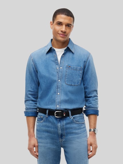 Tommy Jeans Regular Fit Jeanshemd aus reiner Baumwolle Jeansblau 4