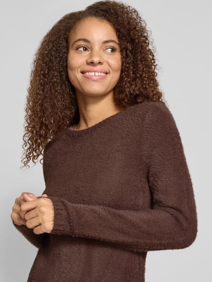 ONLY Pullover mit weicher Struktur-Strickoptik Dunkelbraun 3