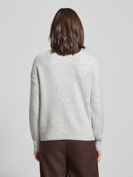VILA Strickpullover mit Rundhalsausschnitt Modell 'KACHEL' Hellgrau 5