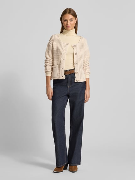 ZABAIONE Regular fit gebreid jack met wol model 'Da44lia' Beige - 1