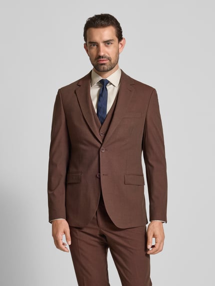 MCNEAL Marynarka o kroju slim fit z dodatkiem wiskozy i kołnierzem z połami Ciemnoczerwony 4