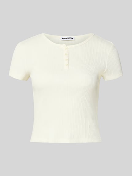 REVIEW T-shirt met ronde hals Wit - 2