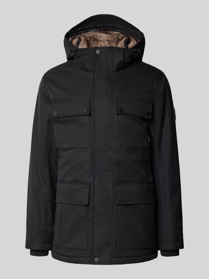 Tom Tailor Regular Fit Parka mit Webpelz-Kapuzenfutter Black 2