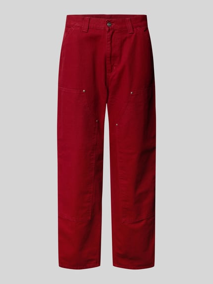Carhartt Work In Progress Straight Jeans Hose mit Ziernähten Rot 2