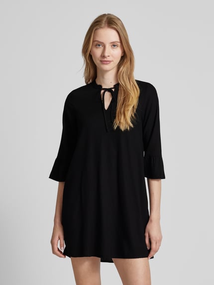 VERO MODA Tunikakleid aus Viskose-Leinen-Mix Modell 'MYMILO' Black 4