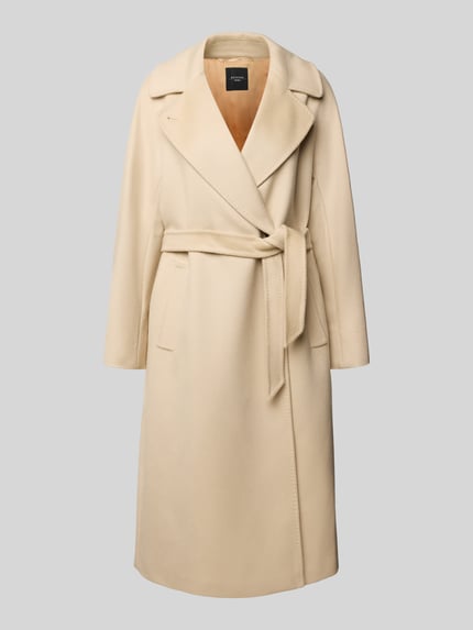 Weekend Max Mara Regular fit lange wollen jas van zuivere scheerwol, model 'RESINA' Ecru - 2