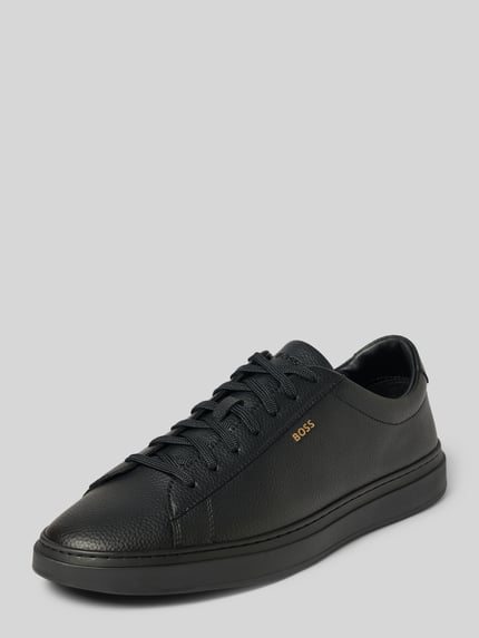 BOSS Sneaker aus Rindsnappa mit Label-Detail Black 1
