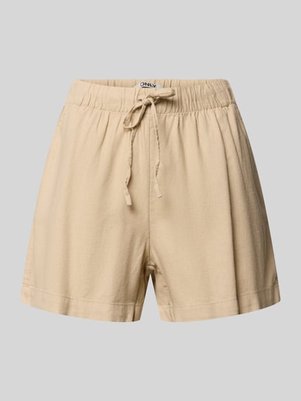 ONLY Relaxed Fit Bermudas aus Viskose-Leinen-Mix Modell 'GOA' Sand 2