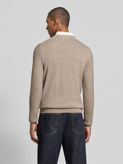 Tom Tailor Regular Fit Pullover aus reiner Baumwolle Taupe 5