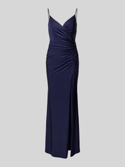 Mascara Abendkleid mit Raffungen Dunkelblau 2