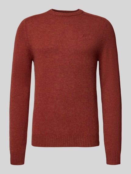 MCNEAL Regular Fit Strickpullover aus reiner Wolle Dunkelrot Melange 2