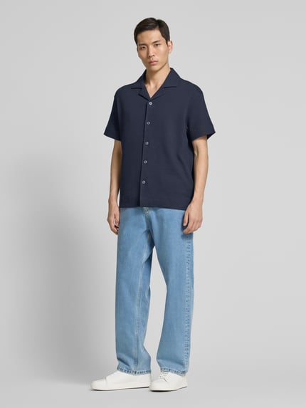 JOOP! JEANS Koszula casualowa o kroju regular fit z kołnierzykiem typu resort model ‘Esdras’ Granatowy 1