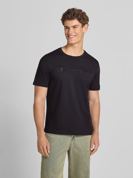 Champion T-Shirt mit Label-Stitching mit Rundhalsausschnitt Black 4