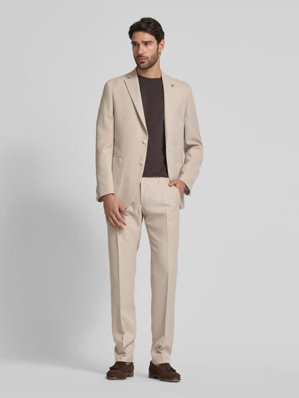 DIGEL Slim fit pantalon met persplooien, model 'Sergio' Beige - 1