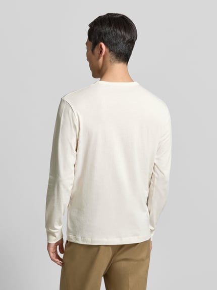Tom Tailor Regular Fit Langarmshirt aus reiner Baumwolle Offwhite 5