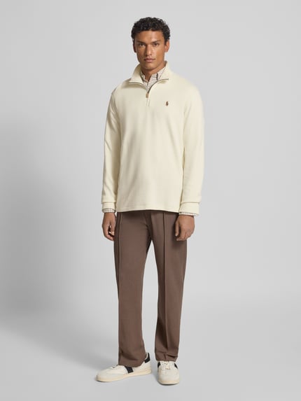 Polo Ralph Lauren Strickpullover mit Stehkragen Ecru 1