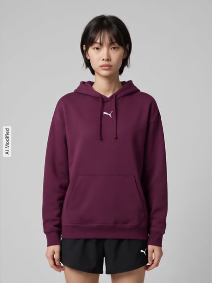PUMA Relaxed Fit Sweatshirt aus Baumwoll-Mix  Bordeaux 4