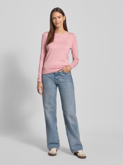 Christian Berg Woman Strickpullover mit gerippten Abschlüssen Altrosa 1