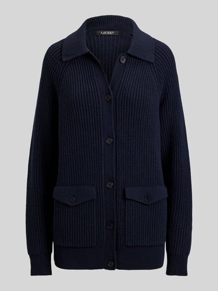 Lauren Ralph Lauren Loose Fit Strickjacke aus Woll-Mix Marine 2