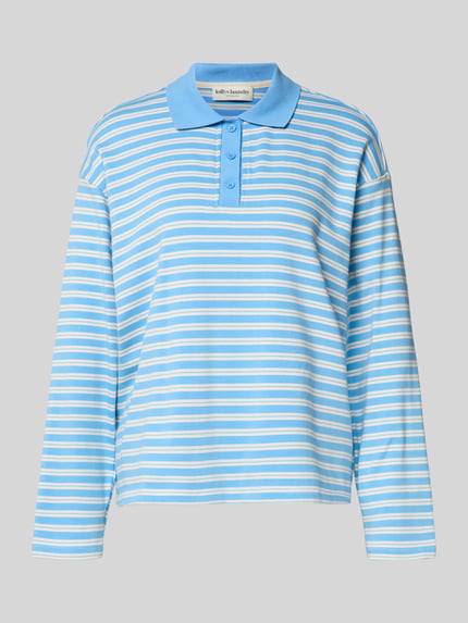 LOLLYS LAUNDRY Koszulka polo o kroju regular fit z krótką listwą guzikową model ‘Moby’ Jasnoniebieski 2