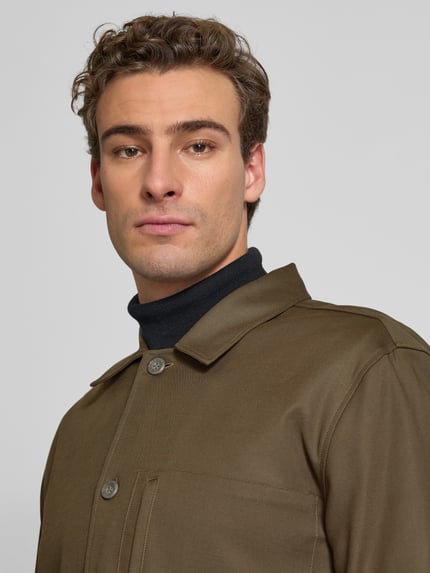 CK Calvin Klein Regular fit overhemdjack met kentkraag en viscose Olijfgroen - 3
