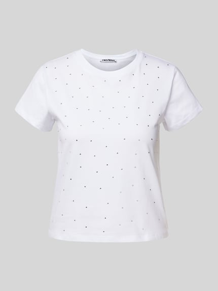 REVIEW T-Shirt mit Ziersteinbesatz Weiss 2
