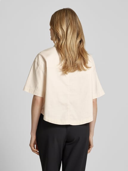 OPUS Relaxed fit blouse met paspelzakken op de borst, model 'Fringo' Zand - 5