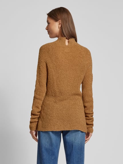 Brax Gebreide pullover met opstaande kraag, model 'Lea' Beige - 5