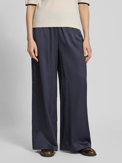 COMMA wide fit broek met elastische band Marineblauw - 4