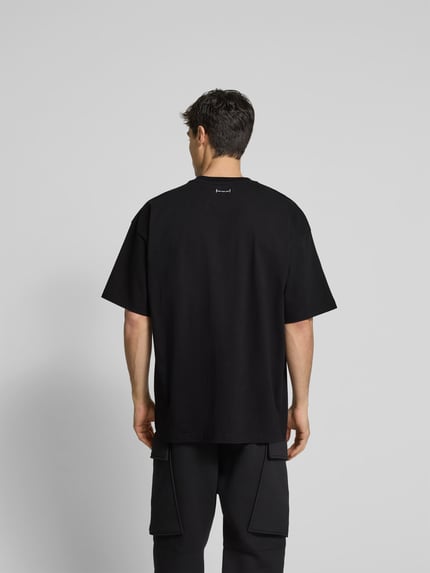 ISNURH oversized t-shirt met labeldetail Zwart - 5