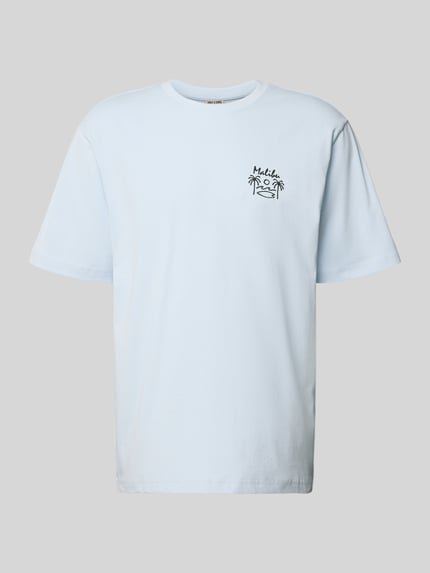 Produktfoto, Relaxed Fit T-Shirt aus reiner Baumwolle Modell 'MILO' von Only & Sons, efekt: jednolity kolor, krój relaxed fit, nadruk z napisem i motywem, okrągły dekolt, krótki rękaw, bawełna