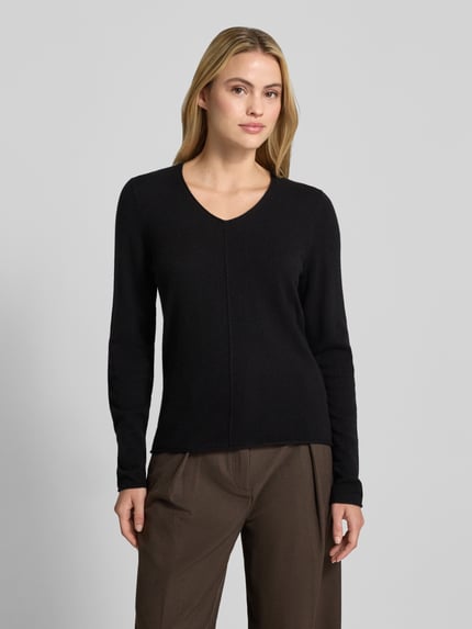 Christian Berg Woman Strickpullover aus Kaschmir mit V-Ausschnitt Black 4