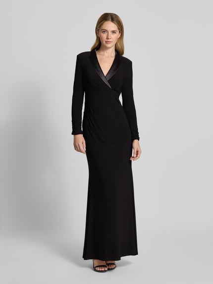 Adrianna Papell Maxikleid mit Reverskragen Black 4