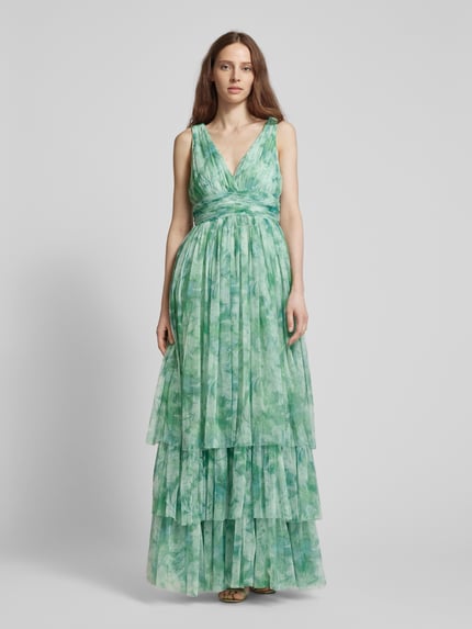 Lace & Beads Avondjurk in laagjeslook Groen - 4