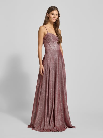LUXUAR FASHION Abendkleid mit Herz-Ausschnitt Bordeaux 1