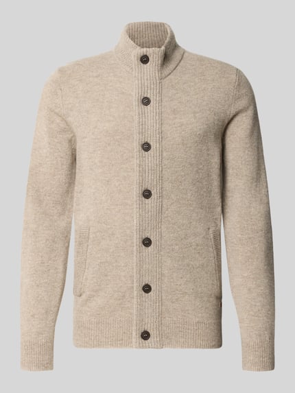 Barbour Cardigan mit Stehkragen Hellgrau 2