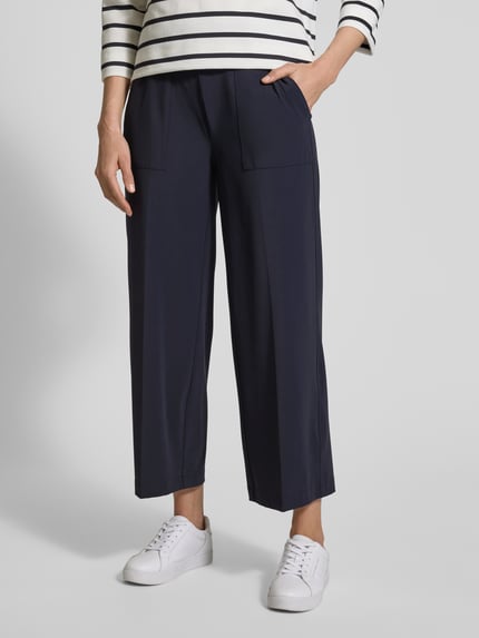 CAMBIO Tapered fit stoffen broek met verkort model Marineblauw - 4