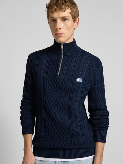 Tommy Jeans Regular Fit Strickpullover aus reiner Baumwolle Marine 3