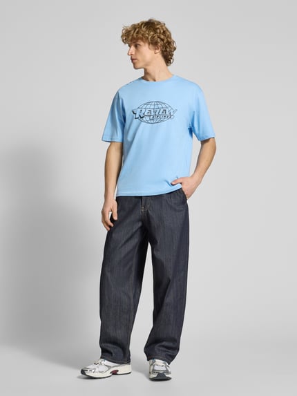 REVIEW Regular Fit T-Shirt mit Rundhalsausschnitt Hellblau 1