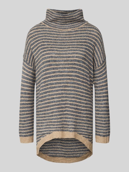 Apricot Sweter z dzianiny o kroju oversized z prążkowanymi wykończeniami Średnioszary melanż 2