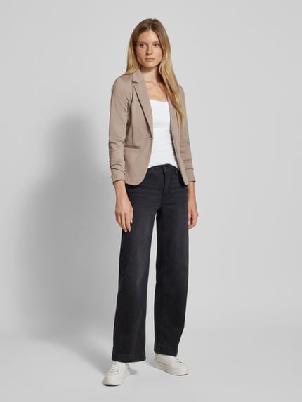 ICHI Slim fit blazer met paspelzakken, model 'KATE' Lichtbruin - 1