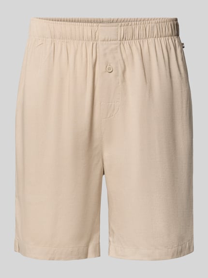 Produktfoto, beige Regular Fir Sweatshorts aus Viskose-Leinen-Mix Modell 'FRESH SHORTS' von BOSS, Herren Sweatshorts.