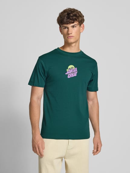 Santa Cruz T-Shirt mit Label-Print und Rundhalsausschnitt Petrol 4