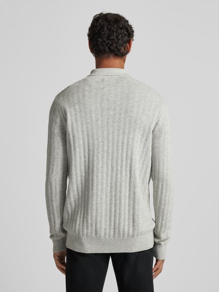 Barbour Regular Fit Strickpullover aus Woll-Baumwoll-Mix Modell 'SMEATON' Silber 5